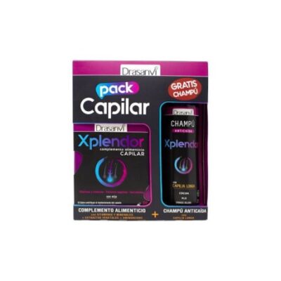 PACK CAPILAR XPLENDOR 24 CAPSULAS + CHAMPU ANTICAIDA 300 ML