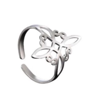 Anillo Nudo de Bruja Wiccan, plateado