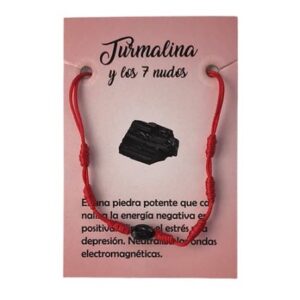 Pulsera 7 nudos con turnalina negra