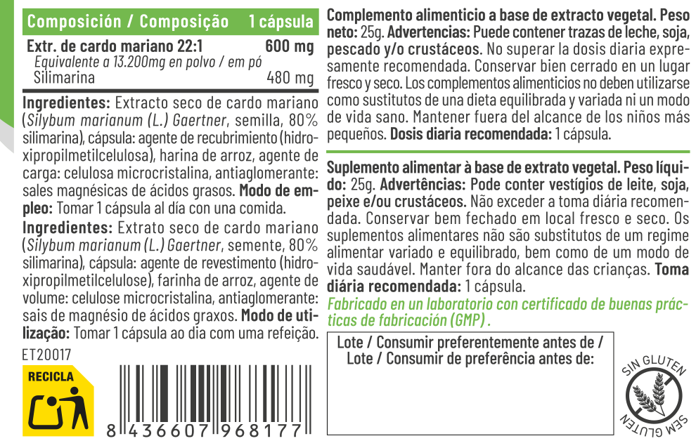 SUPER SILIMARINA 30 cap. FERALIVE - Imagen 2