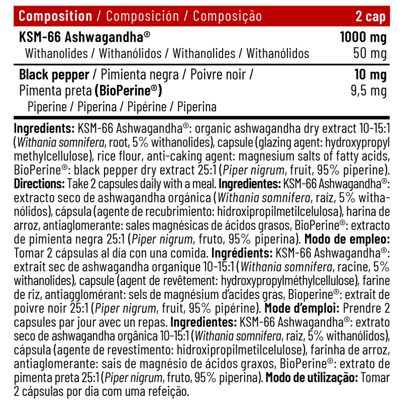 VITAL KSM-66 Ashwagandha 60 cap DMI - Imagen 2
