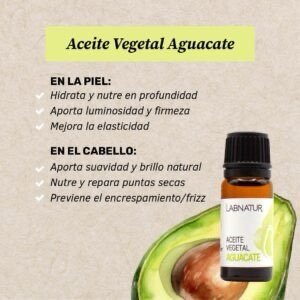 Aceite Vegetal Aguacate 100 % Puro 10 ml Labnatur