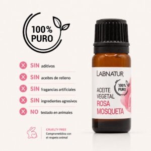 Aceite Vegetal Rosa Mosqueta 100 % Puro 10 ml Labnatur