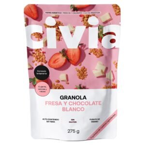 Granola Fresa y Chocolate Blanco
Sin Gluten · 275g CIVIA FOODS