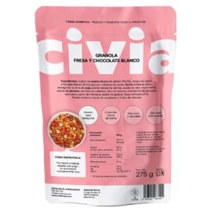 Granola Fresa y Chocolate Blanco
Sin Gluten · 275g CIVIA FOODS