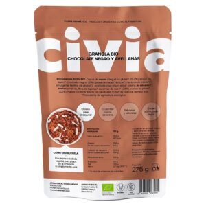 Granola Chocolate Negro y Avellanas
BIO Sin Gluten · 275g CIVIA FOODS