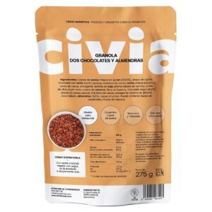 Granola Dos Chocolates y Almendras
Sin Gluten · 275g CIVIA FOODS
