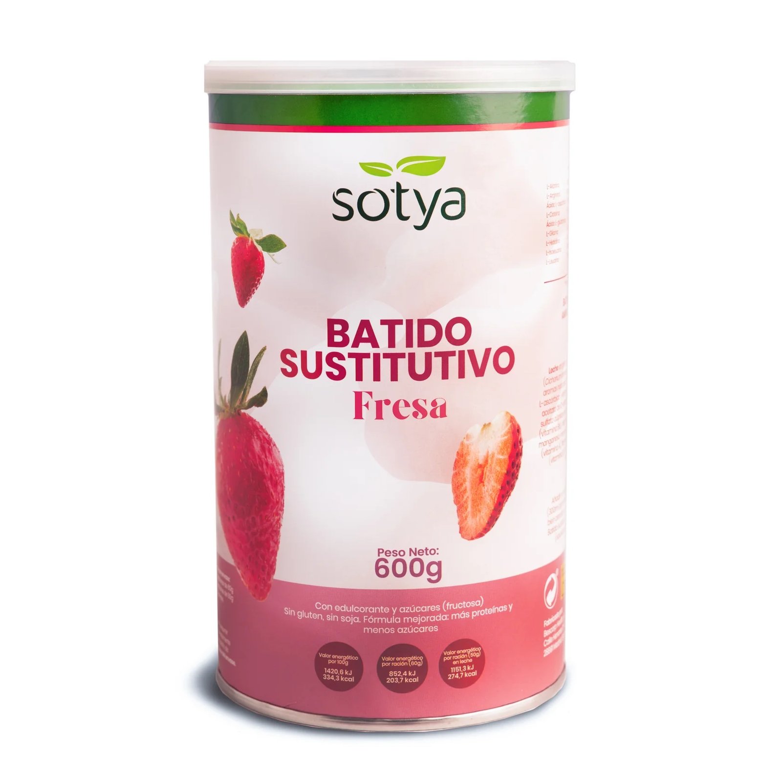 Batido sustitutivo Fresa, 600g SOTYA